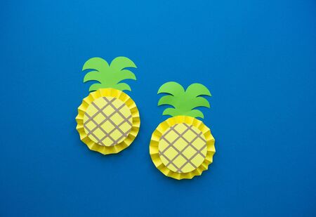 Fruit made of paper. Origami application training process. Hot Summerの写真素材