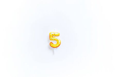Candle number. Donut holiday White background Birthday.の写真素材