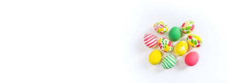 Painted Easter Eggs. Watercolor paint. Delicate spring color. White background