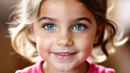 A happy little girl smiles and opens up a whole world of wonder and innocence to us. Children give us the happiness and responsibility of being parents.の素材