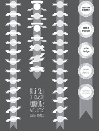 Vector set of classic ribbons for your designのイラスト素材