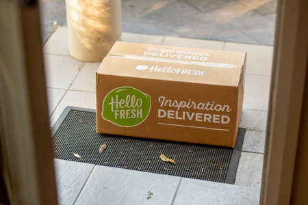 Sydney, Australia 2020-04-25 Hello Fresh meal kits contactless delivery during COVID-19 pandemic