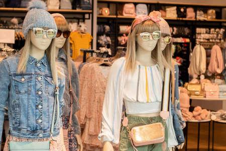 Teenage fashion: mannequins dressed in casual clothesの写真素材