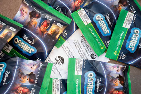 Sydney, Australia 06-09-2020 Ooshies Woolworths supermarket promotion packages and recipe