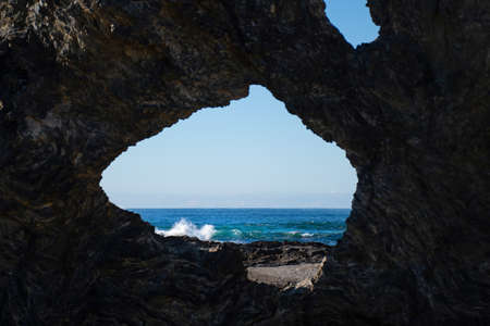 Unusual rock formation near Wagonga Head in Narooma called Australia rock. Destination South Coast, New South Walesの写真素材