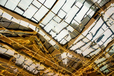 Transparent glass roof abstract geometric background. Modern architectureの写真素材