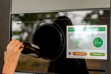 Sydney, Australia 2020-01-18. Return and Earn public return point for recycling. Reverse Vending...