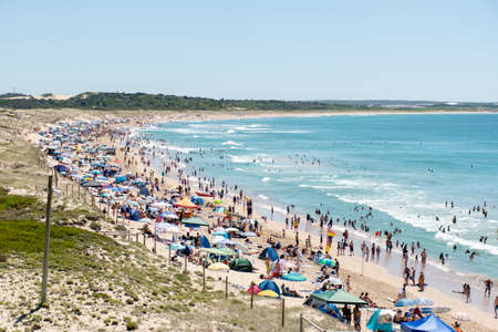 Sydney, Australia 2021-01-26 Extremely overcrowded Cronulla beach on Australia day. People relaxing, swimming and sunbathing on hot summer day. Australian lifestyleのeditorial素材