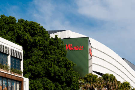 2021-04-28 Sydney, Australia Westfield shopping centre exterior view with logo sign.のeditorial素材