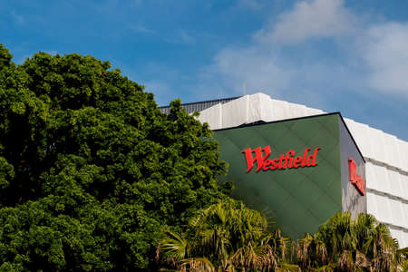 2021-04-28 Sydney, Australia Westfield shopping centre exterior view with logo sign.のeditorial素材