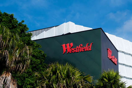 2021-04-28 Sydney, Australia Westfield shopping centre exterior view with logo sign.のeditorial素材