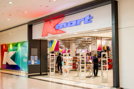 Sydney, Australia 2021-05-14 Entrance to Kmart retail store in Westfield Mirandaのeditorial素材