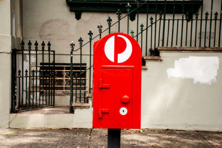 Sydney, Australia 2021-11-13 Australia Post mailbox postbox letterbox on a city street. Sydney, NSW,...