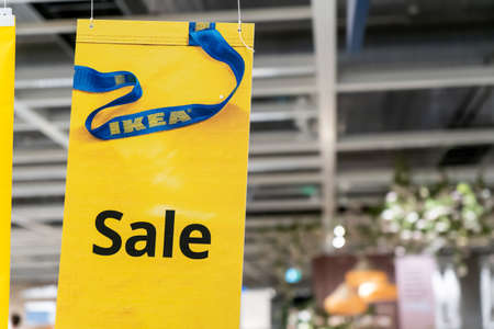 Tempe, Australia 2022-01-02 IKEA season sale sign inside of the store.のeditorial素材