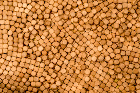 Hinoki cypress mini small wooden cubes chips for indoor sandpits sensory play playground. Wooden cubes backgroundの写真素材