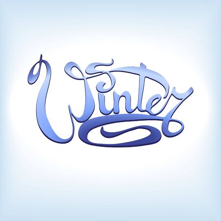 Winter template. Lettering in blue colors. template for posters, greeting cards and web design.のイラスト素材