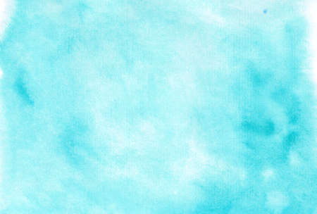 Abstract blue watercolor background. Watercolor painted blots. Hand painted art. Gradient with splash textureの写真素材