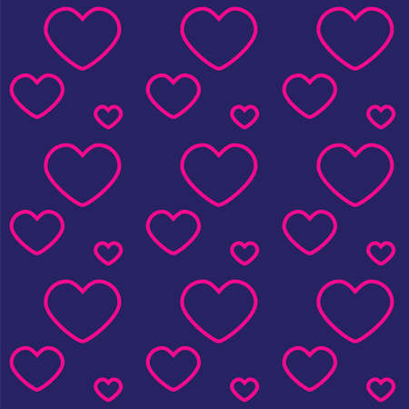 Seamless pattern with pink hearts on dark blue board. Love concept. Design for packaging and backgrounds. Valentines day spirit. Print for textile, clothes and design. Jpg fileの写真素材