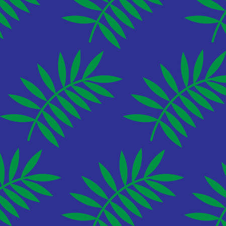 Seamless pattern with green leaves. Exotic palm tree, simple illustration. Background for clothes, web and design. Ecology theme. Summer illustration. Print for greeting cards, gift wrap. Jpg fileの写真素材