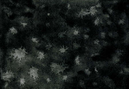 Dark grunge background. Black, gray and white colors. Abstract watercolor texture background. Creative wallpaper. Aquarelle texture. Cosmic texture. Original art. Abstract art hand paintの写真素材