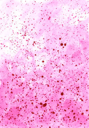 Abstract pink background with stars. Color splashing on paper. Aquarelle texture. Handmade original wallpaper. Beautiful pink and white creative print. Cosmic texture. Original artの写真素材
