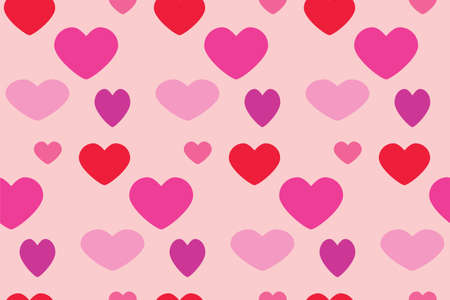 Seamless pattern with pink hearts on light creamy board. Love concept. Design for packaging and backgrounds. Valentines day spirit. Print for textile, clothes and design. Jpg fileの写真素材