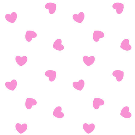 Romantic seamless pattern with pink hearts. Vector illustration. Image for Valentines poster or cover. Repeating, endless design. Print for textiles, fabric, wallpaper, cards, gift wrap and clothesのイラスト素材