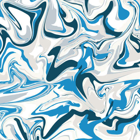Abstract vector background, acrylic fluid art imitation. Pastel colors, liquid paint. Blue, grey and beige. Modern template for banner, design and decor. Abstract geometric shapes composition.のイラスト素材