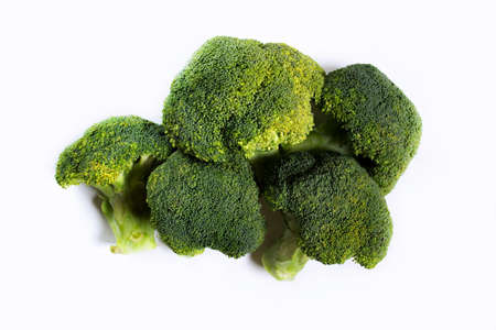 Broccoli in a pile isolated on white background.の写真素材