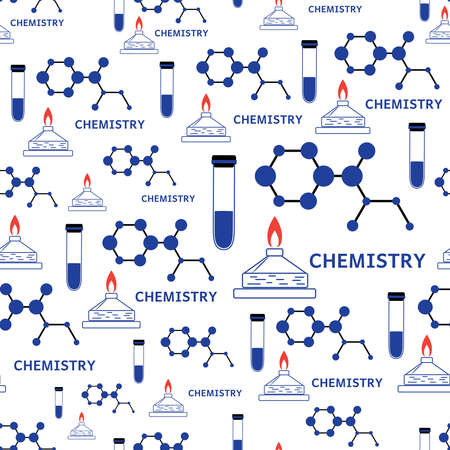 Seamless vector laboratory apparatus in chemistry and research.のイラスト素材
