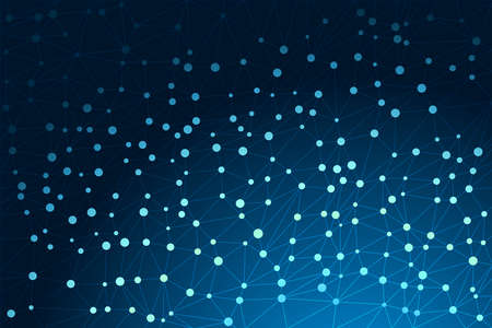 Vector illustration of a futuristic abstract background with trianglular wireframe and dots pattern...