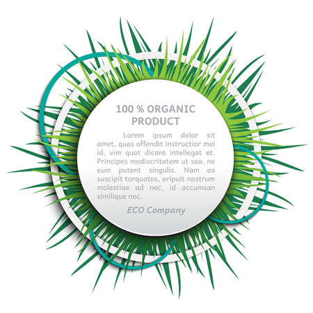 Vector illustration for ecological design templates. Simple, minimalistic eco friendly abstract  for text, 
documets or presentations. Infographic template.のイラスト素材