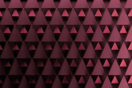 Geometric triangle pattern in dark purple colors. Background with triangular repeating shapes. 3D illustration.の写真素材