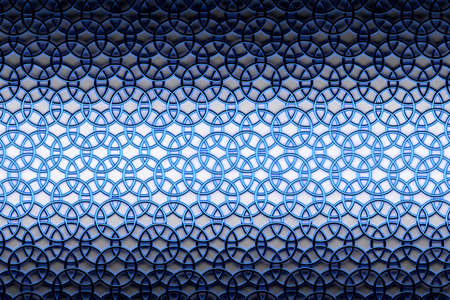 Abstract background with repeating interconnecting blue metallic rings. Pattern with copy space for...