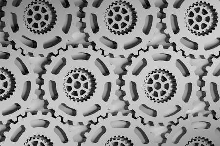 Abstract background with repeating mechanical gears. 3d illustration.の写真素材