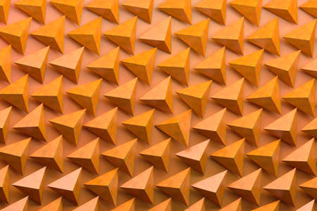 Pattern with many piramids on orange background. 3d illutration.の写真素材