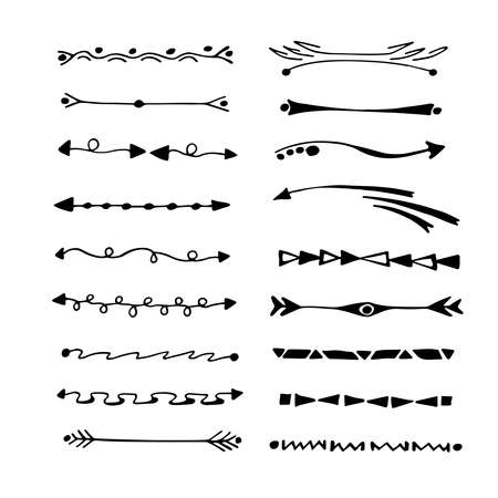 Set of vector  simple hand drawn text separators.のイラスト素材