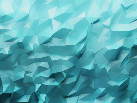 Abstract blue background with random triangular surface. 3d illustration.の写真素材