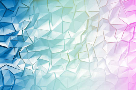 Abstract background with cracked surface in blue green pink and white color. 3d illustration.