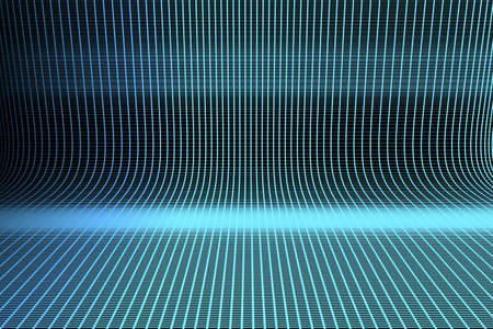 Background with blue lines glowing with blue light. 3d illustration.