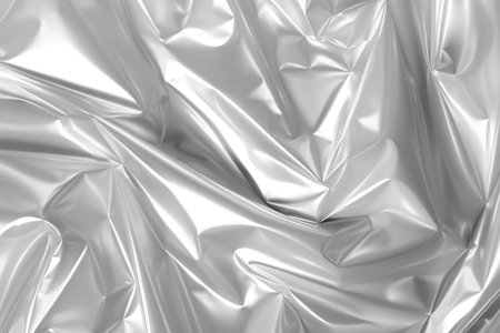 Glossy White Plastic Surface of Textured Cellophane Folds - Generative AIの素材