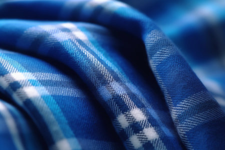 Closeup of plain fabric with textured surface in blue and white colors. Perfect for background and material concepts. Generative AIの素材
