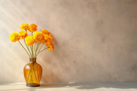 Delicate Marigold Bloom: A Summer Symphony in Orange, Generative AIの素材