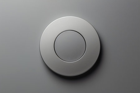 A matte gray button for being pressed, contrasting against a similar gray background, Generative AIの素材