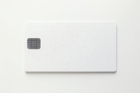 A pristine white card, designed as a mockup, stands out strikingly against a deep black surface, offering endless design possibilities, Generative AIの素材
