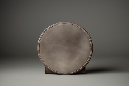 A pristine leather circle, perfectly set for product presentations or mockups, Generative AIの素材