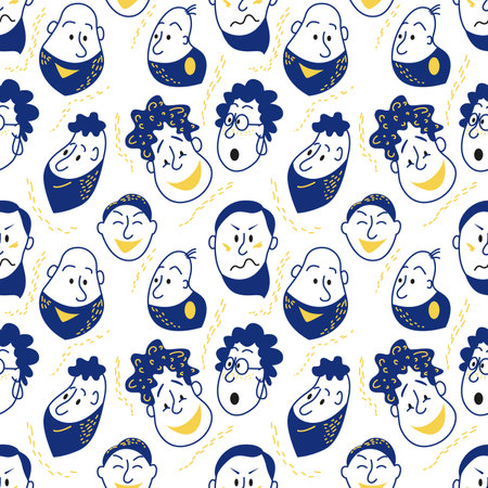 Pattern with leaves, plants, seamless pattern on a white backgroundのイラスト素材