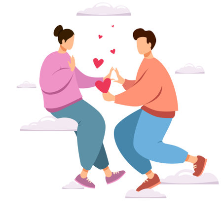 Couple in love, man and woman in love. vector illustrationのイラスト素材