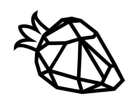 Strawberry polygonal iconのイラスト素材