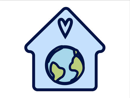 Earth Day Poster in cartoon style. Planet Illustrationのイラスト素材
